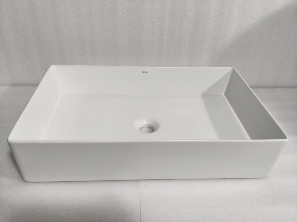 Раковина накладная Abber Rechteck AC2220MW 60х36х16 (белый матовый), с донным клапаном