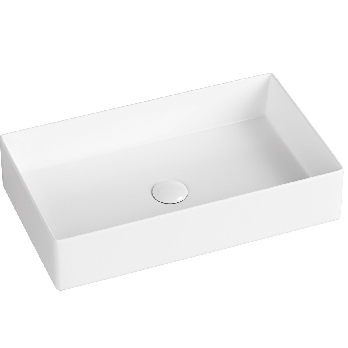 Раковина накладная Abber Rechteck AC2220MW 60х36х16 (белый матовый), с донным клапаном