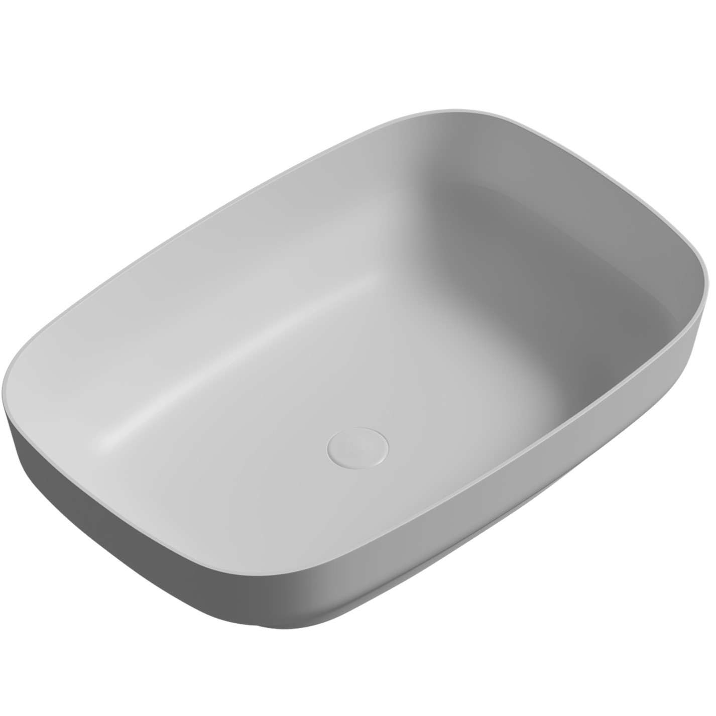 Раковина накладная Abber Rechteck AC2221 58.5х38х14 (белый), с донным клапаном