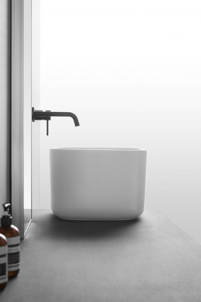 Раковина накладная Abber Rechteck AC2222 40.5х40.5х28.5 (белый), с донным клапаном