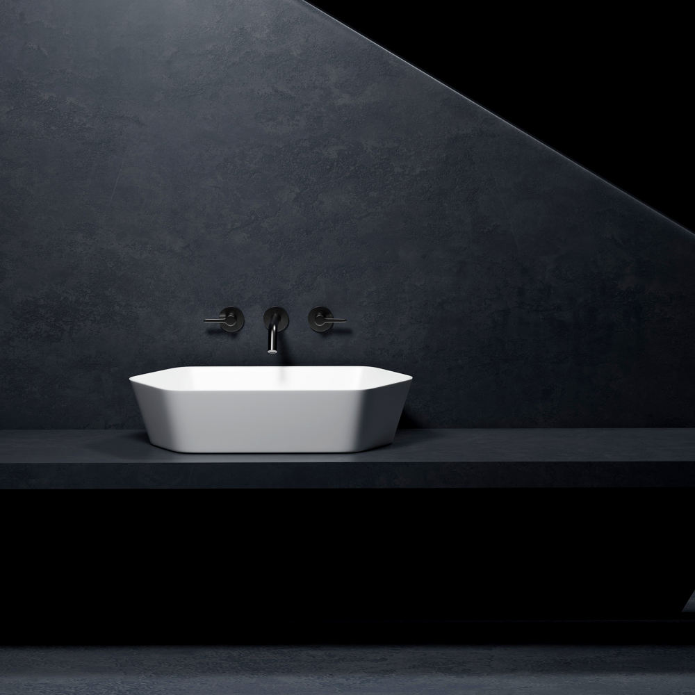 Раковина накладная Abber Rechteck AC2223 61х36х14.5 (белый), с донным клапаном