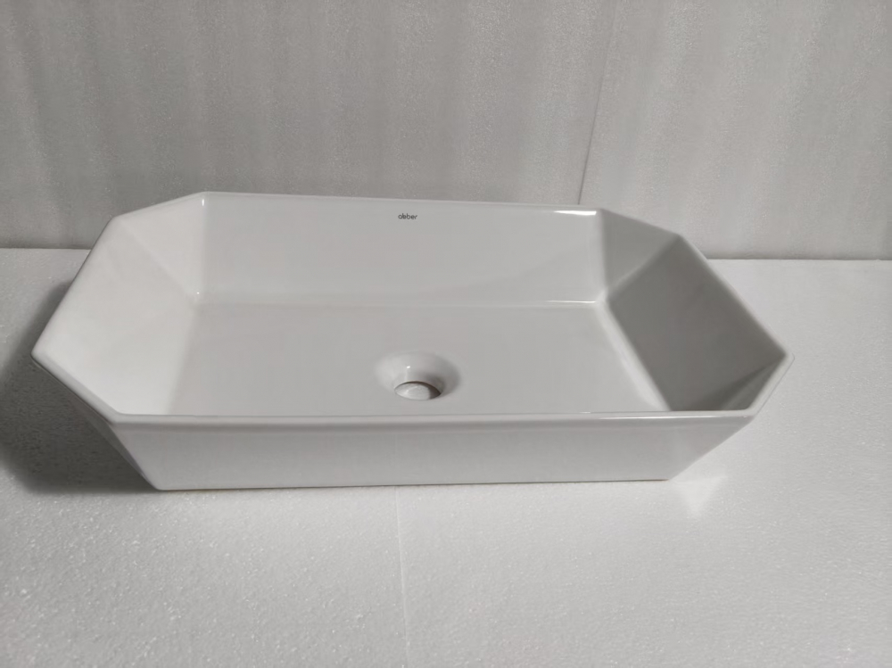Раковина накладная Abber Rechteck AC2223 61х36х14.5 (белый), с донным клапаном