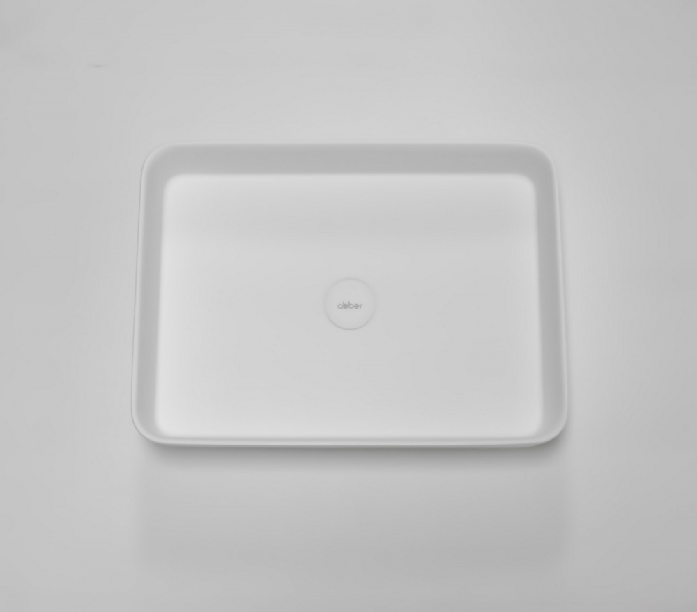 Раковина накладная Abber Stein AS2629 55x40x12.5 (белый матовый), искусственный камень