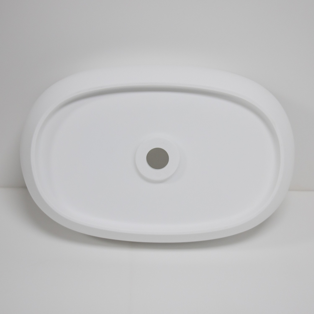 Раковина накладная Abber Stein AS2632 58x38x14 (белый матовый), искусственный камень