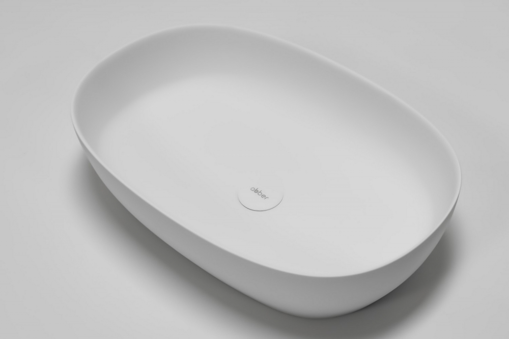 Раковина накладная Abber Stein AS2633 60x40x15 (белый матовый), искусственный камень