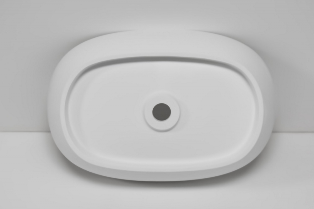 Раковина накладная Abber Stein AS2633 60x40x15 (белый матовый), искусственный камень