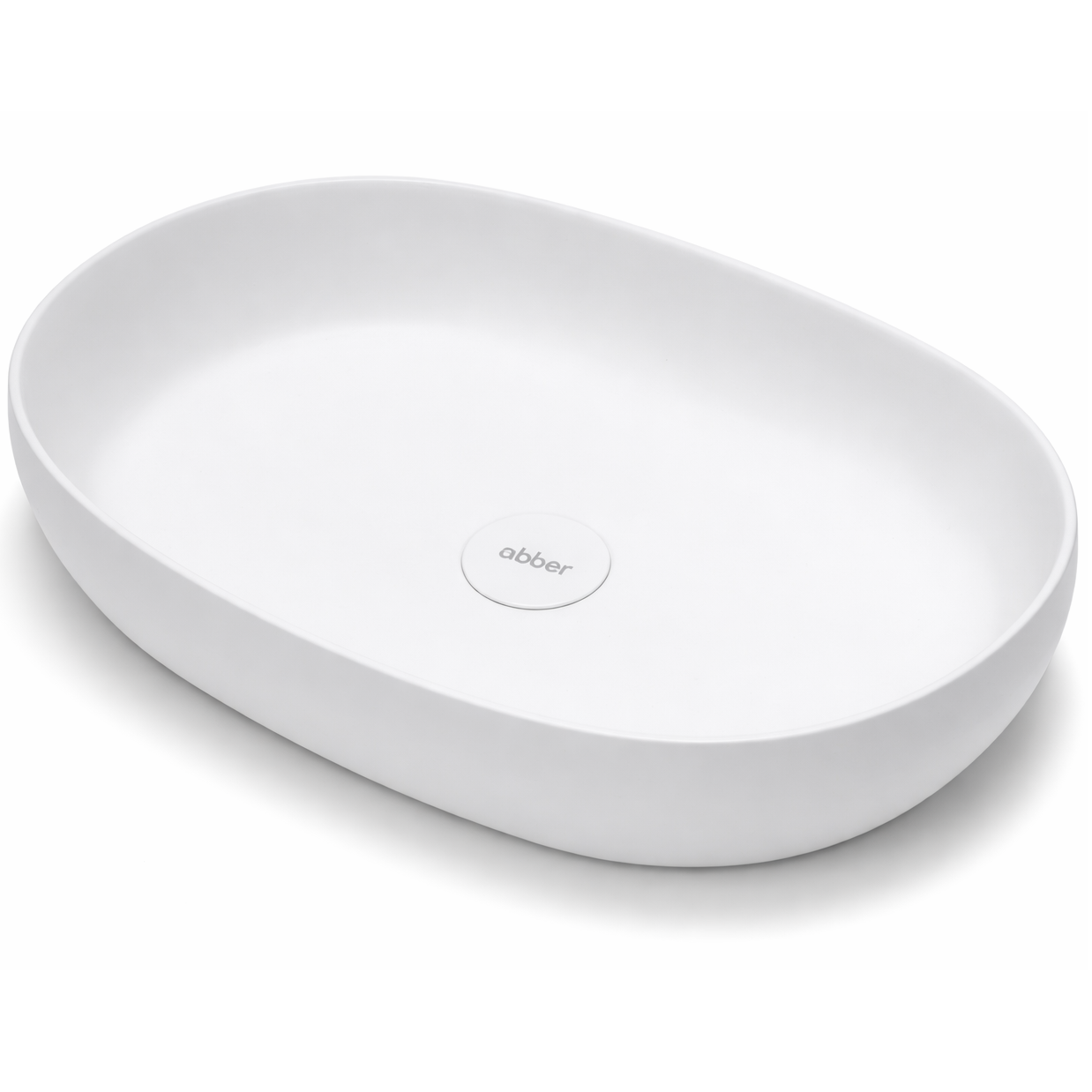 Раковина накладная Abber Stein AS2633 60x40x15 (белый матовый), искусственный камень