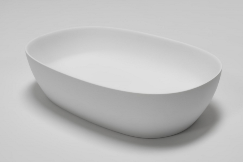 Раковина накладная Abber Stein AS2633 60x40x15 (белый матовый), искусственный камень