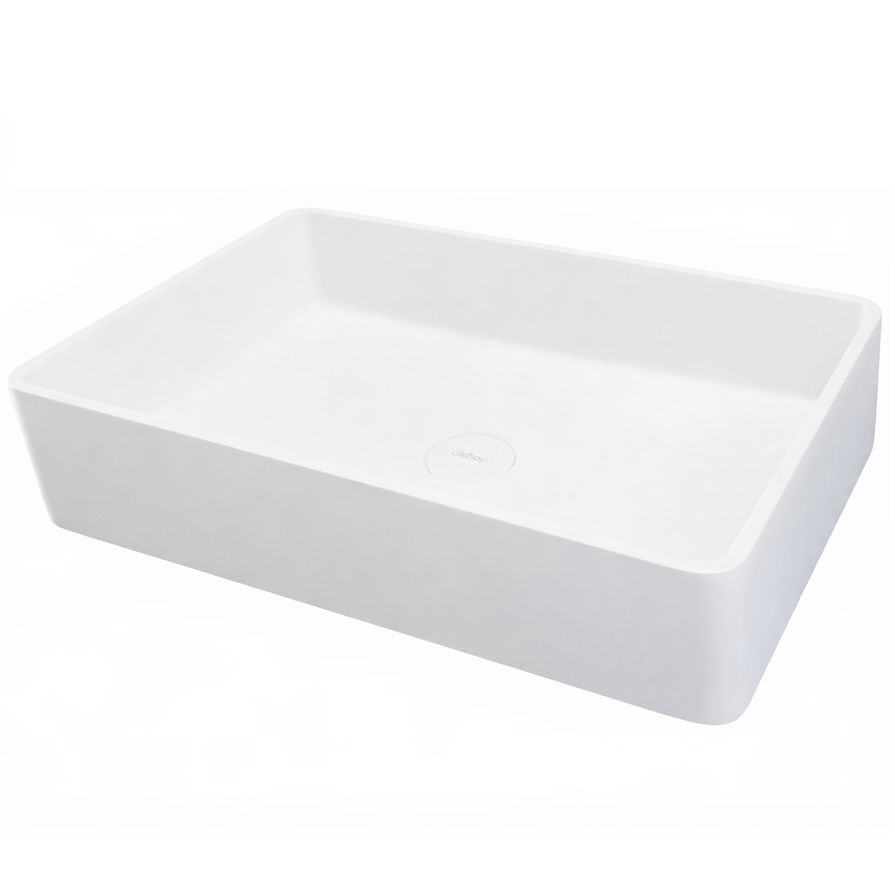 Раковина накладная Abber Stein AS2634 55x37,5x14 (белый матовый), искусственный камень