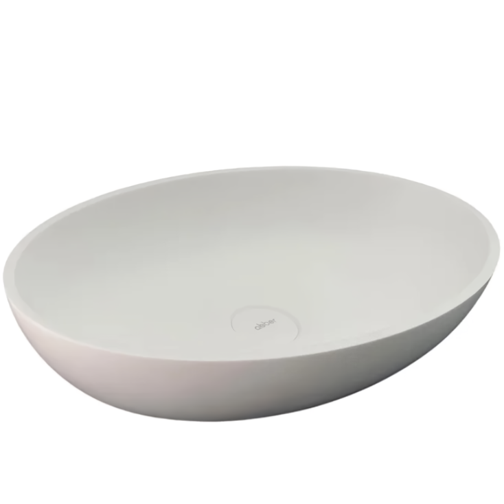 Раковина накладная Abber Stein AS2635 55x35x12 (белый матовый), искусственный камень