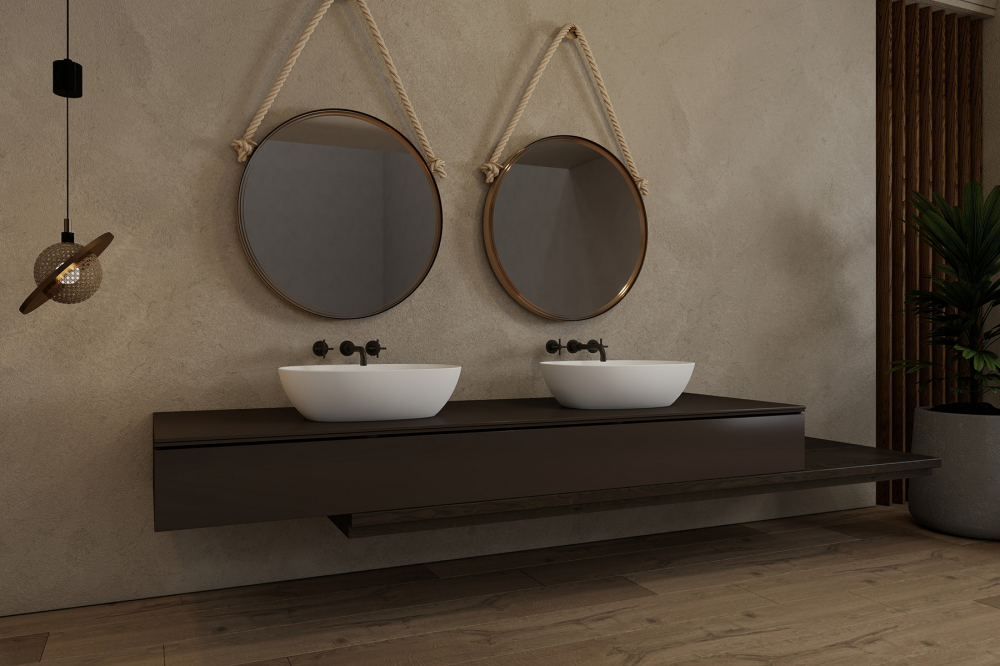 Раковина накладная Abber Stein AS2636 56x38x15 (белый матовый), искусственный камень