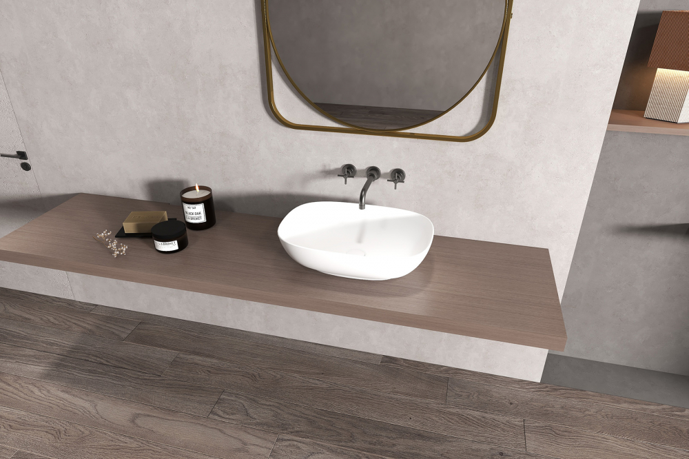 Раковина накладная Abber Stein AS2637 51,5x36x14 (белый матовый), искусственный камень