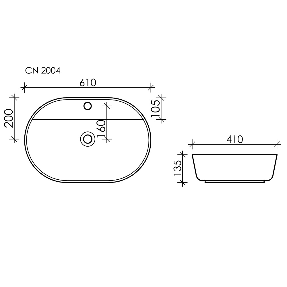 Раковина накладная Ceramica Nova Modo CN2004 61x45 (белый), без донного клапана