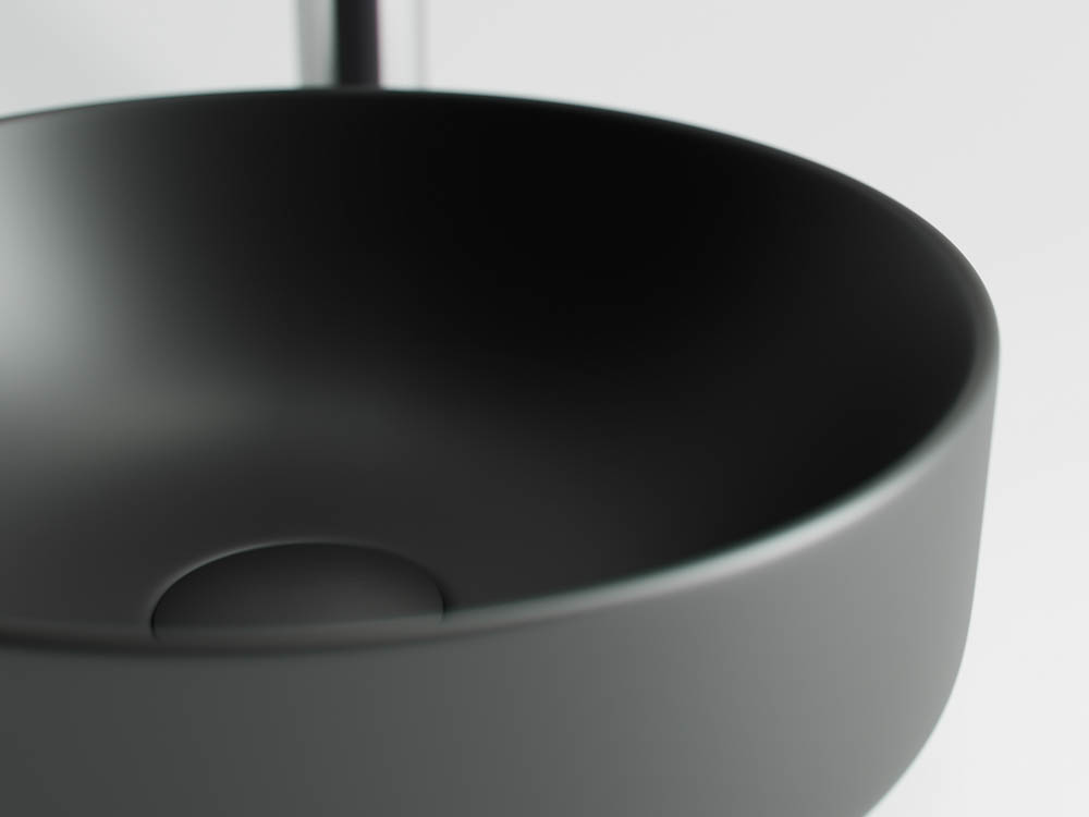 Раковина накладная Ceramica Nova Element CN6007 35.5x35.5 (черный матовый), без донного клапана