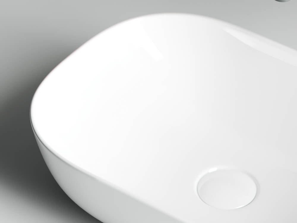 Раковина накладная Ceramica Nova Element CN6009 45.5x32.5 (белый глянцевый), без донного клапана