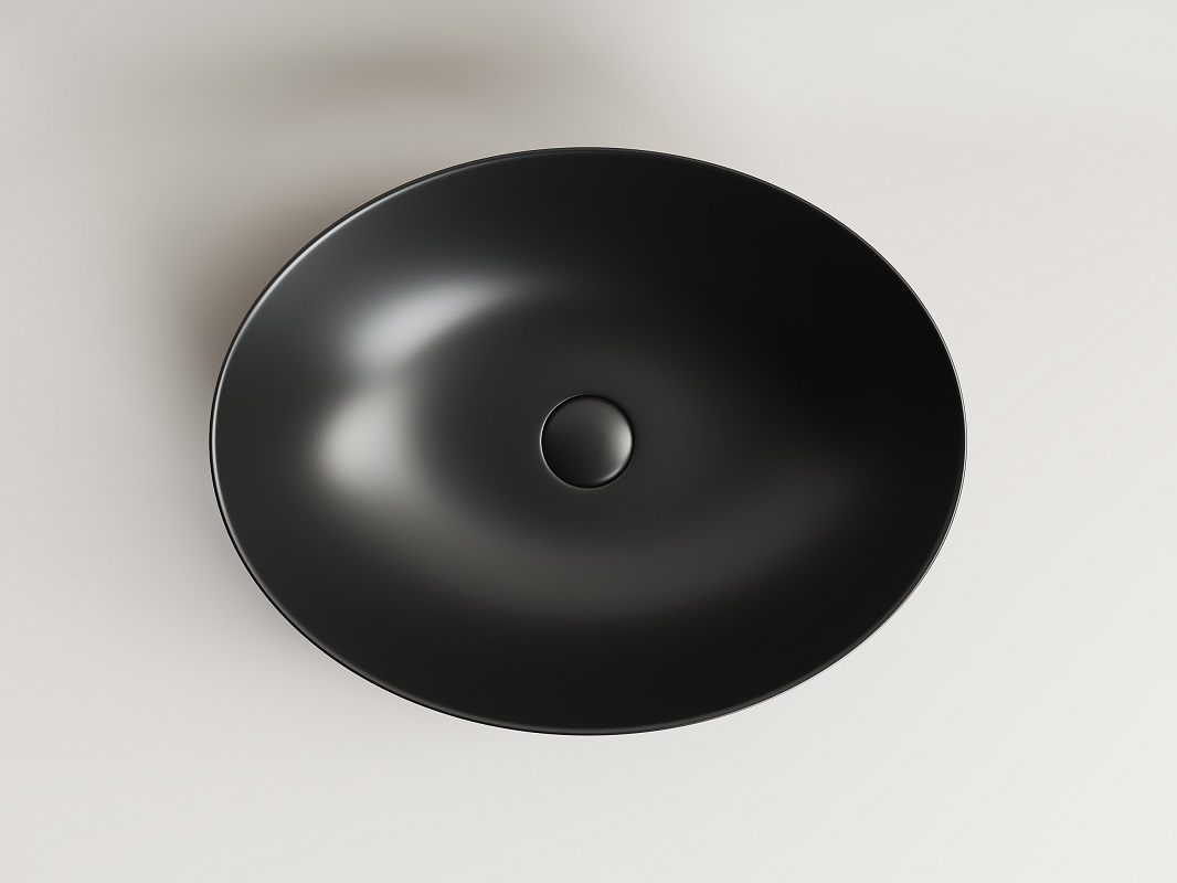 Раковина накладная Ceramica Nova Element CN6017MB 52x39.5 (черный матовый), без донного клапана