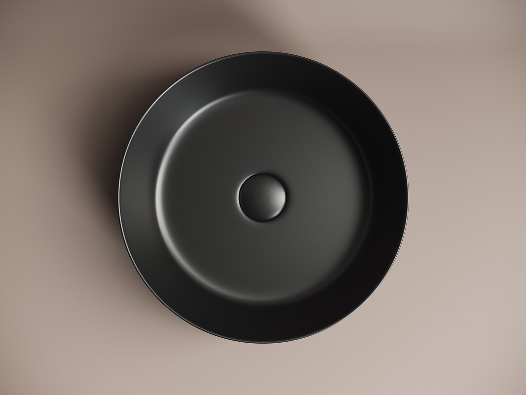 Раковина накладная Ceramica Nova Element CN6022MB 39x39 (черный матовый), без донного клапана