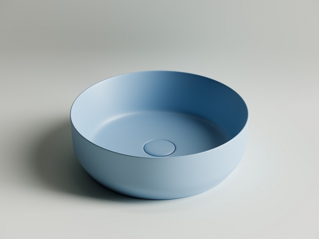 Раковина накладная Ceramica Nova Element CN6022ML 39x39 (голубой), без донного клапана