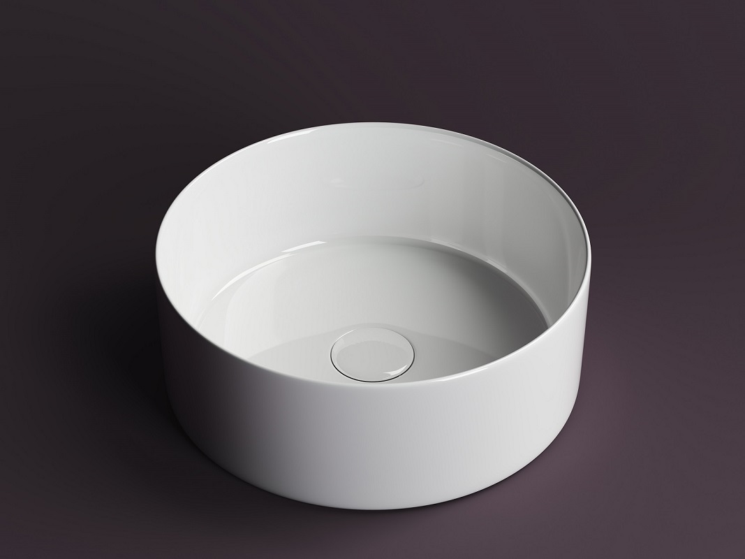 Раковина накладная Ceramica Nova Element CN6032 35.8x35.8 (белый глянцевый), без донного клапана
