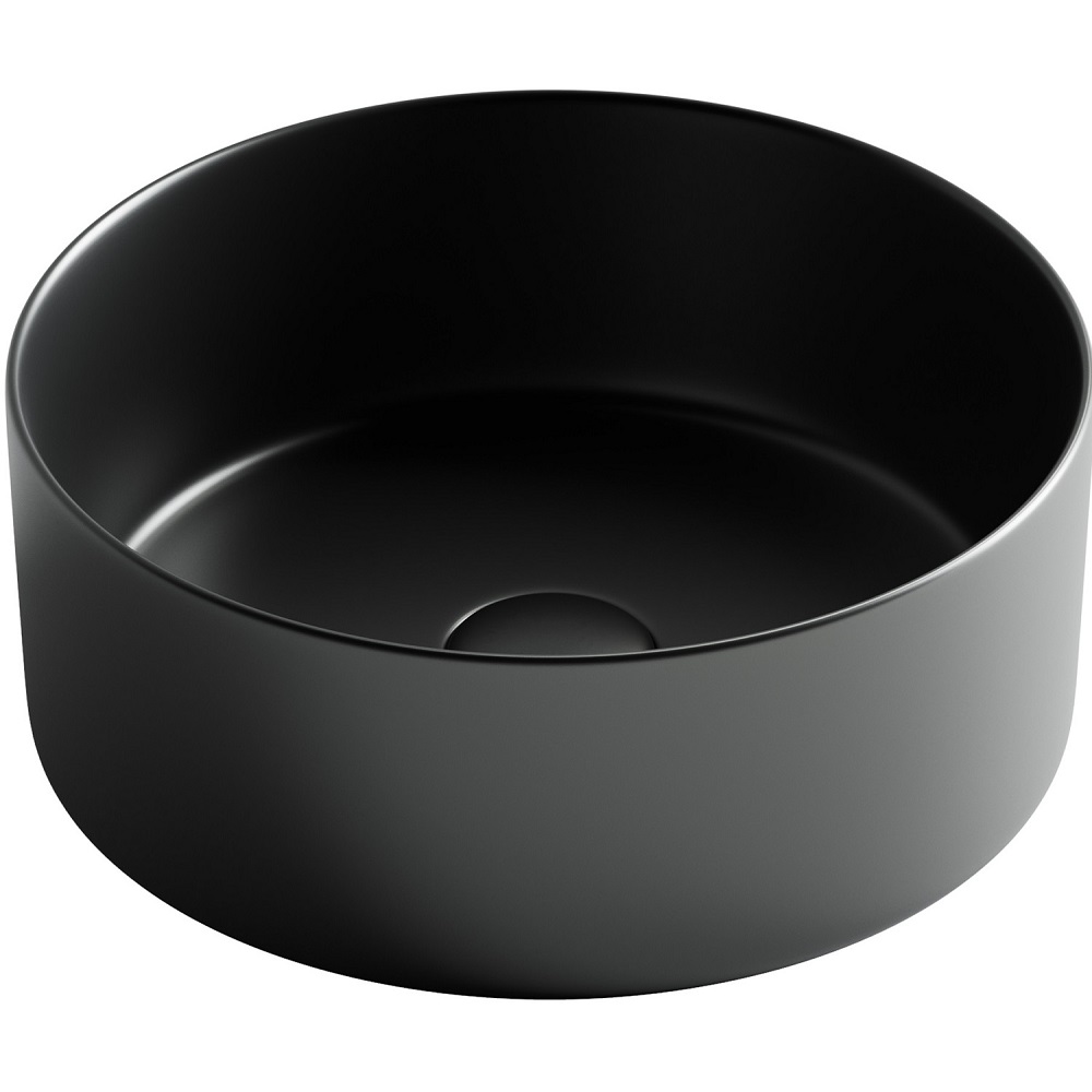 Раковина накладная Ceramica Nova Element CN6032MB 35.8x35.8 (черный матовый), без донного клапана