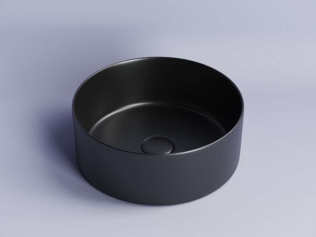 Раковина накладная Ceramica Nova Element CN6032MB 35.8x35.8 (черный матовый), без донного клапана