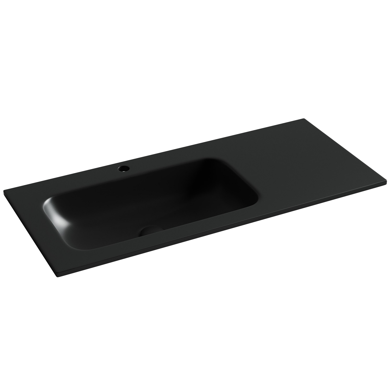Раковина накладная Ceramica Nova Грация (Grace) CN7014MB 101x45.7 (черный матовый), чаша слева