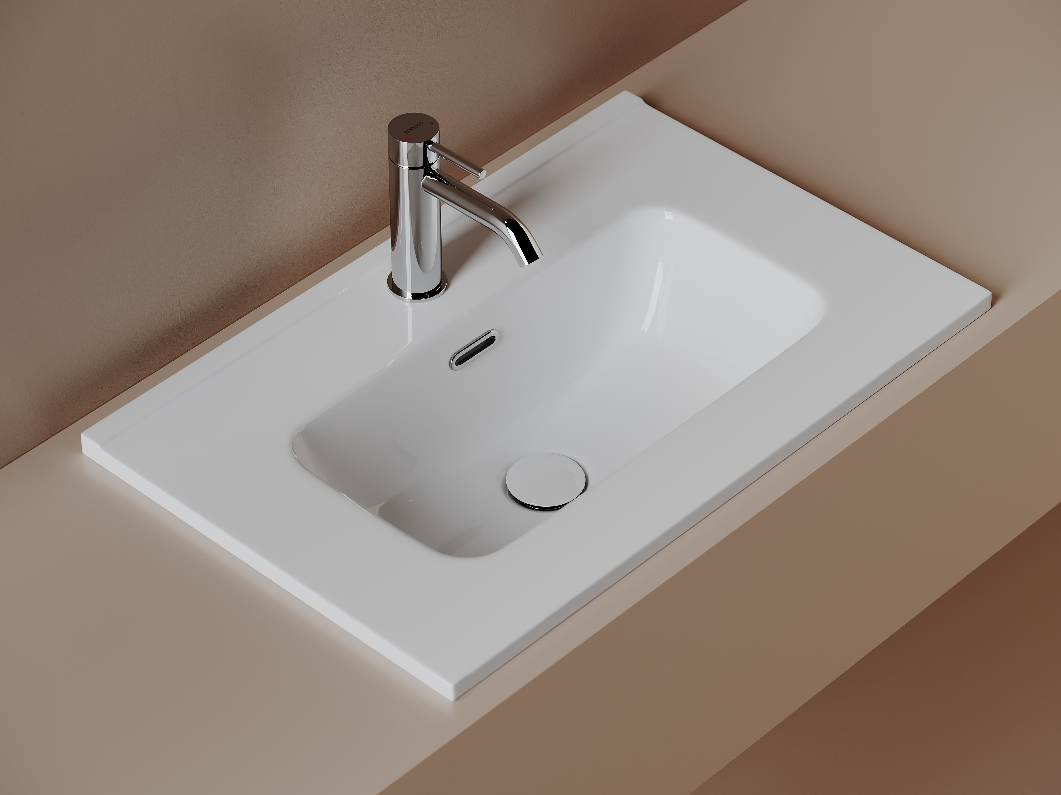 Раковина накладная Ceramicanova Compact (Компакт) CN7025 61x39.5x17 (белый глянцевый)