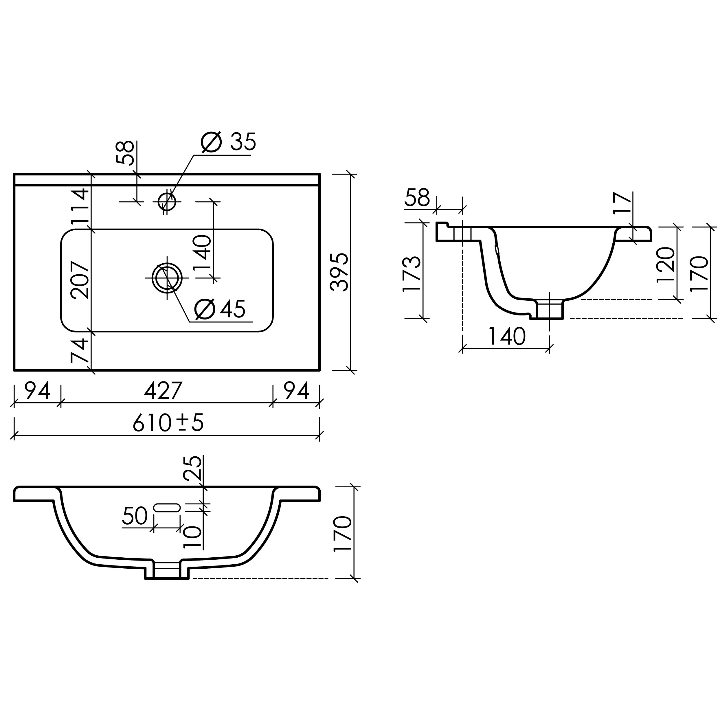 Раковина накладная Ceramicanova Compact (Компакт) CN7025 61x39.5x17 (белый глянцевый)