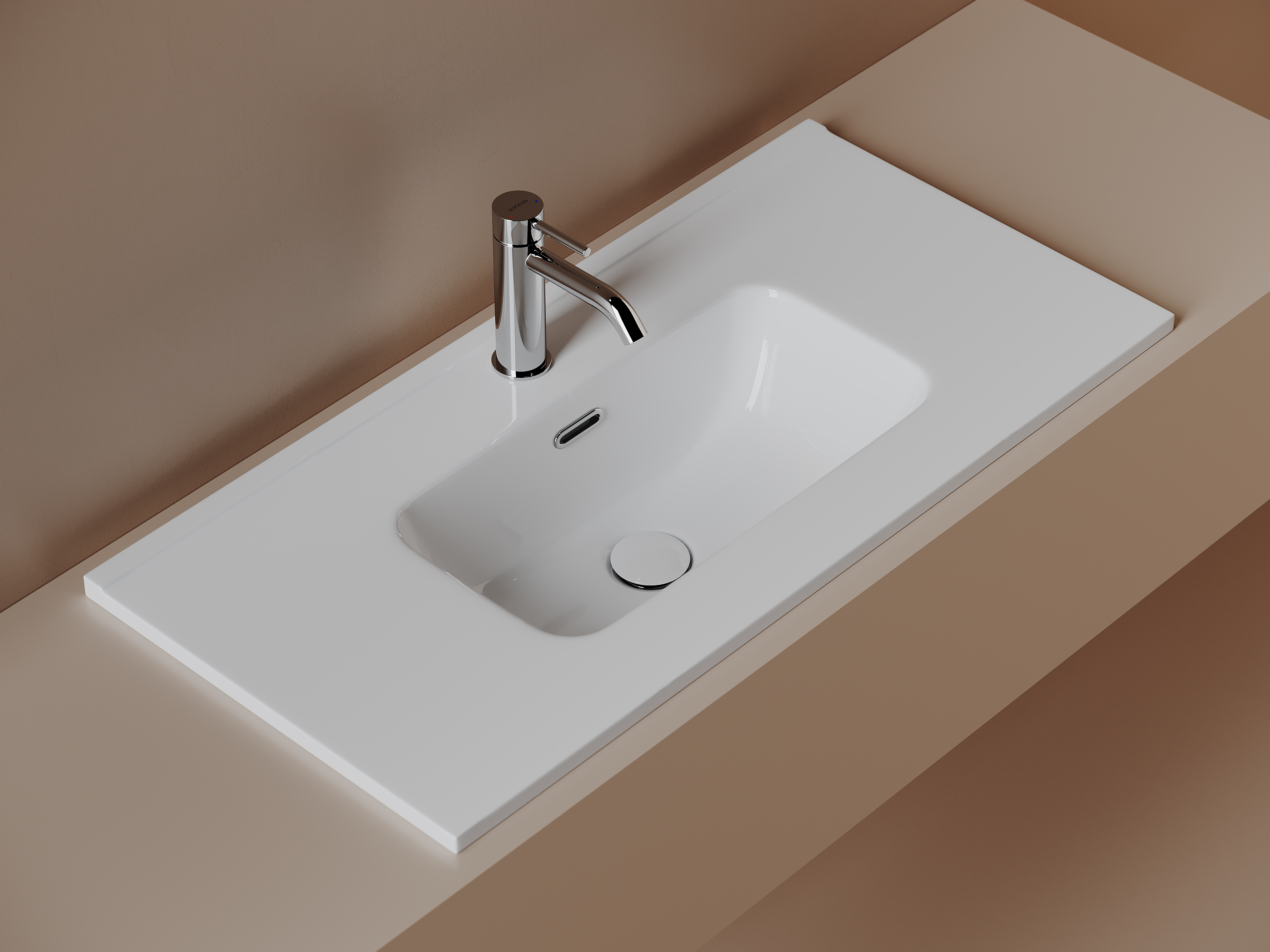 Раковина накладная Ceramicanova Compact (Компакт) CN7026 81x39.5x17 (белый глянцевый)