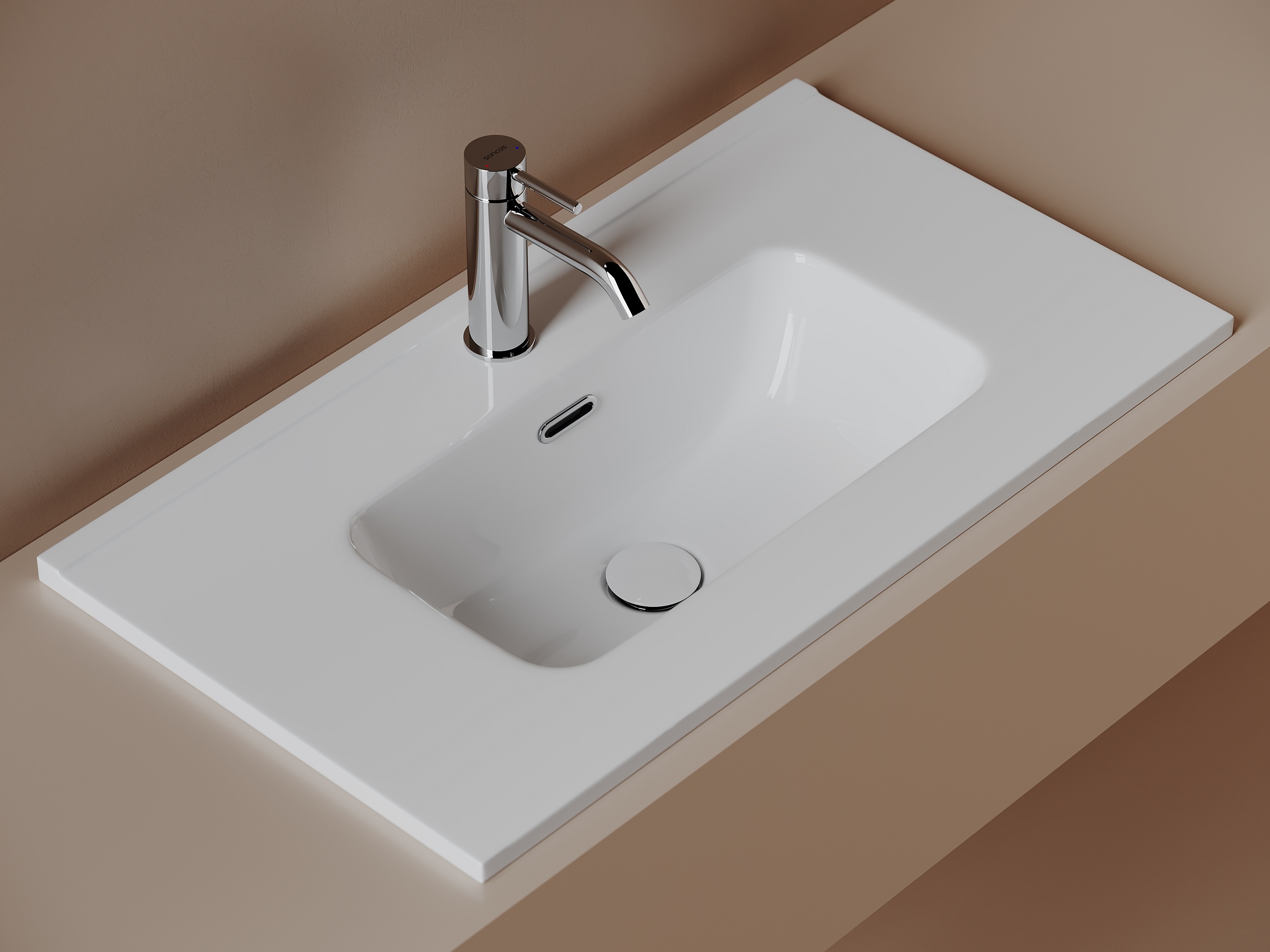 Раковина накладная Ceramicanova Compact (Компакт) CN7029 71x39.5x17 (белый глянцевый)