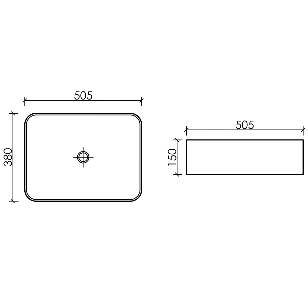 Раковина накладная Ceramicanova Element CN6052 50.5x38x15 (белый глянцевый), без донного клапана