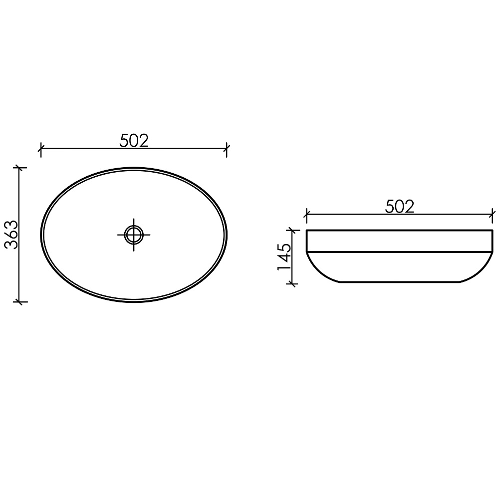 Раковина накладная Ceramicanova Element CN6056MB 50.2x36.3x14.5 (черный матовый), без донного клапана