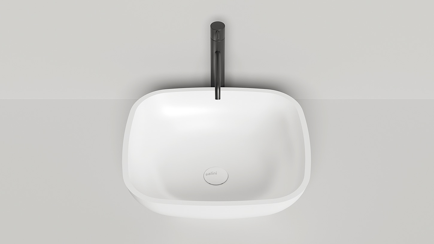 Раковина накладная Salini Gloria S-Stone 1102208M 49.5x44.5x15 (белый матовый), без донного клапана