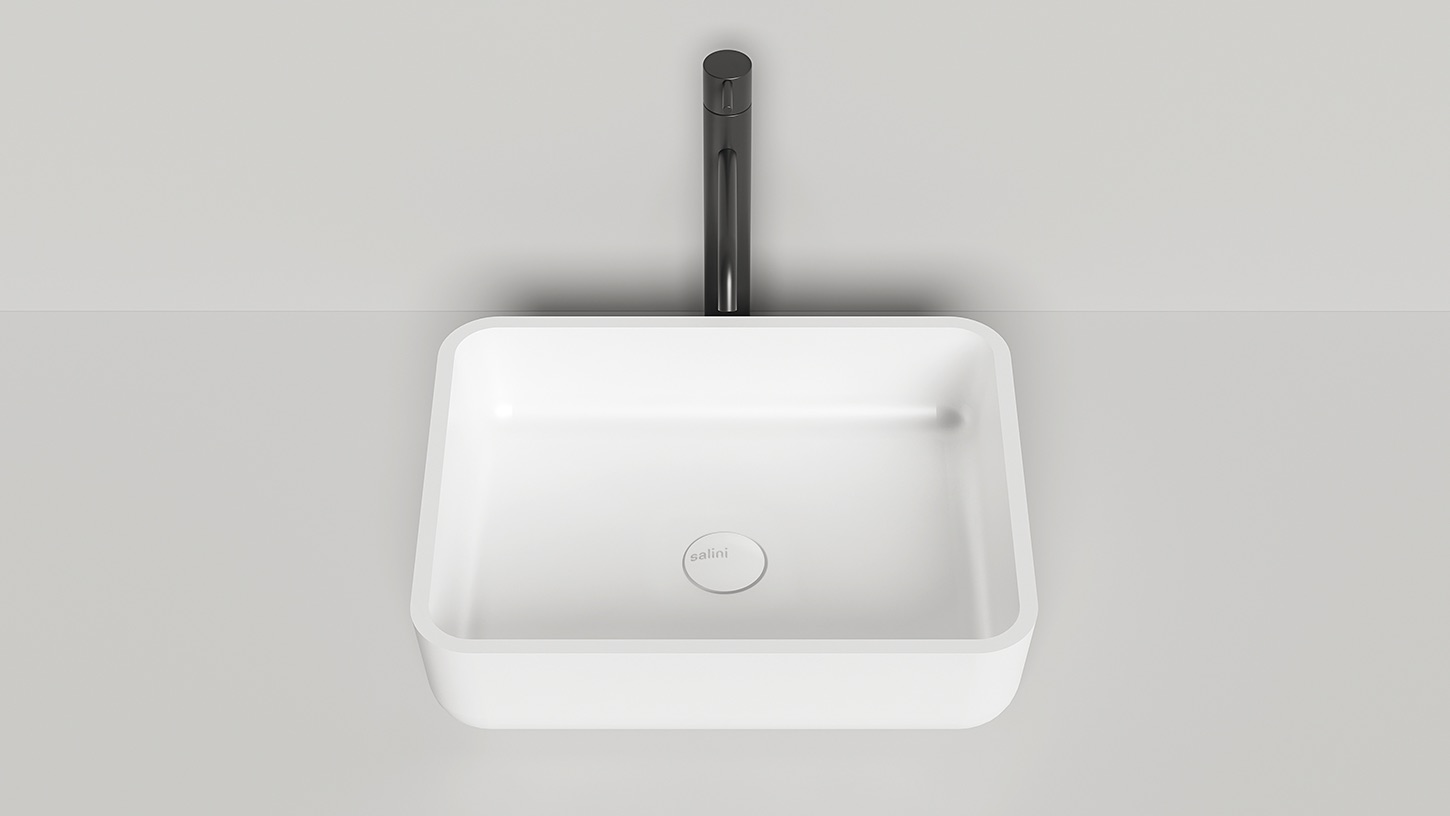 Раковина накладная Salini Gloria S-Stone 1102209MF 47.5x37.5x12 (покраска RAL полностью, матовый), без донного клапана