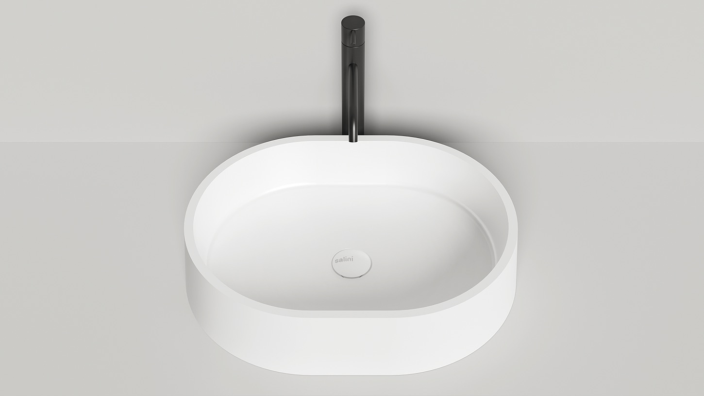 Раковина накладная Salini Gloria S-Stone 1102211MF 56x44x12.5 (покраска RAL полностью, матовый), без донного клапана