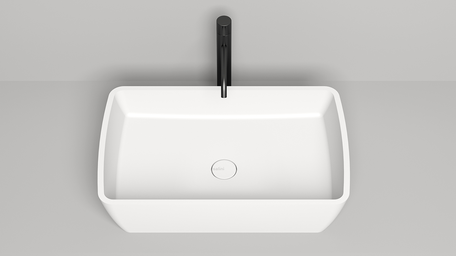Раковина накладная Salini Gloria S-Stone 1102212M 65x40x14.5 (белый матовый), без донного клапана