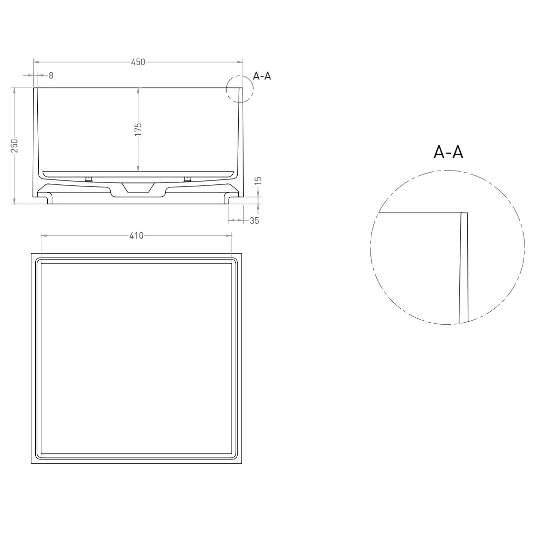 Раковина накладная Salini S-Stone Armonia Square 02 45x45x25 130522MRF (покраска полностью), накладка в комплекте