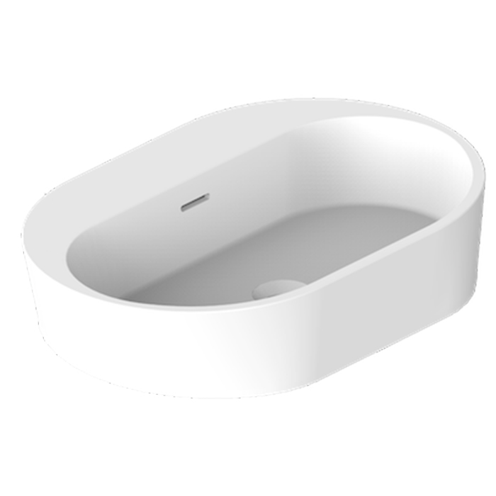 Раковина накладная THG Monceau B13-AS2-V590 60х41х12cм (белый матовый), слив-перелив