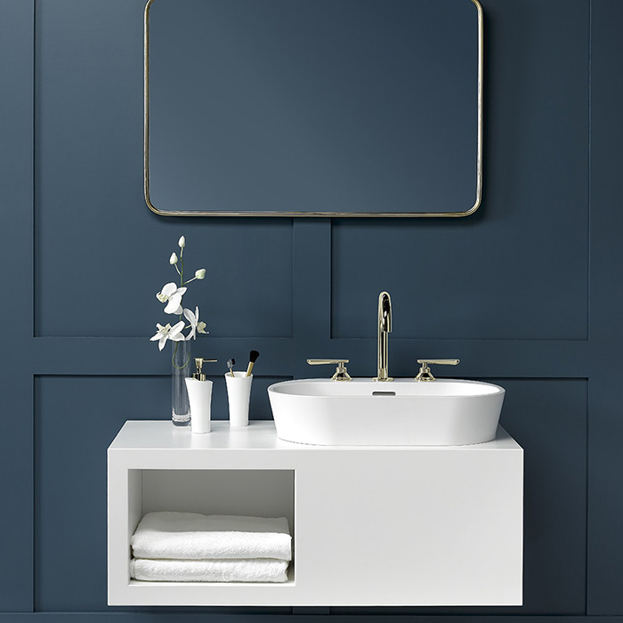 Раковина накладная THG Monceau B13-AS2-V590 60х41х12cм (белый матовый), слив-перелив