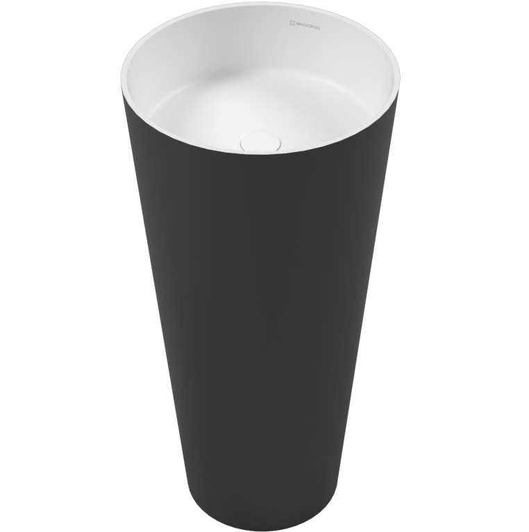 Раковина напольная 40.2x40.2x82.5 см, Whitecross Air D=40,5 0738.040040.203 (черный, белый матовый), иск. камень