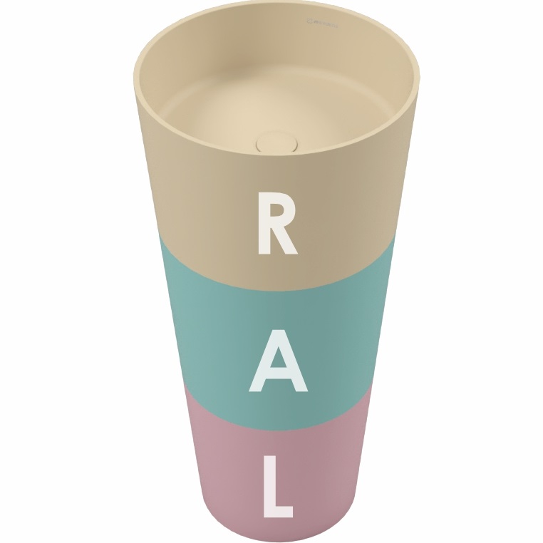 Раковина напольная 40.2x40.2x82.5 см, Whitecross Air D=40,5 0738.040040.2XXXX (цвет из палитры RAL матовый), иск. камень