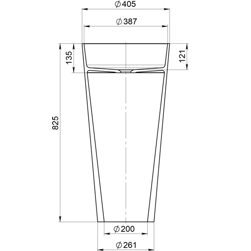 Раковина напольная 40.2x40.2x82.5 см, Whitecross Air D=40,5 0738.040040.200 (белый матовый), иск. камень