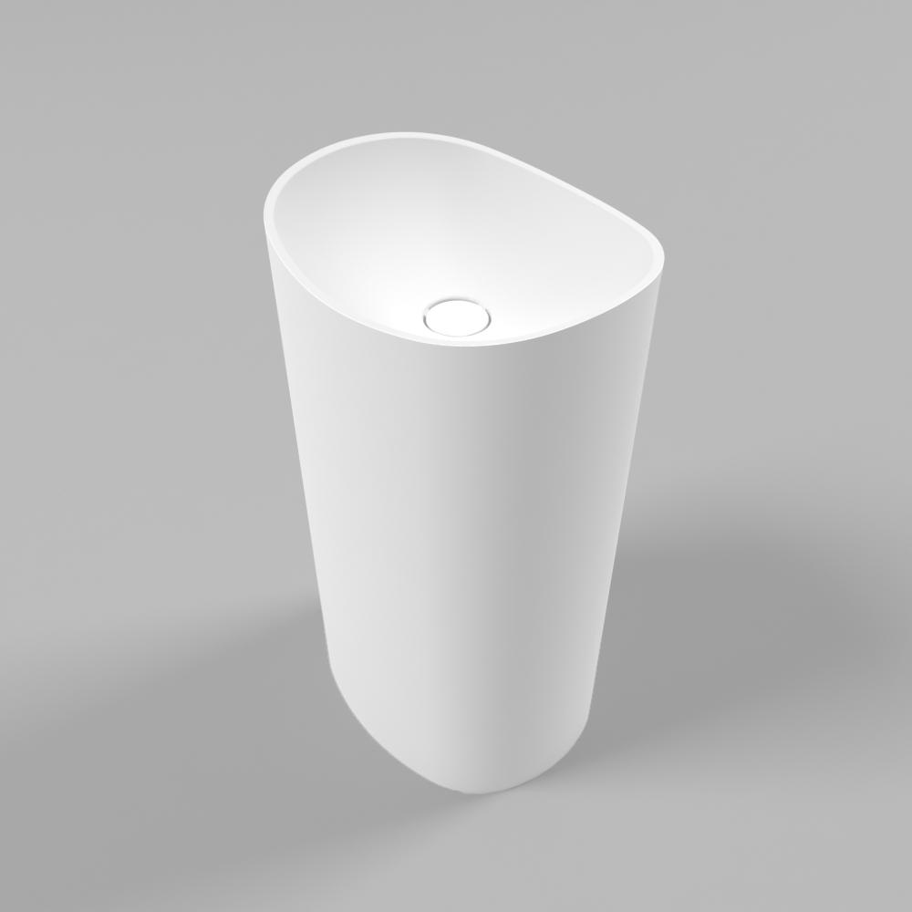 Раковина напольная 40x40x89 см, Whitecross Stella 50x40 0707.050040.200 (белый матовый), иск. камень