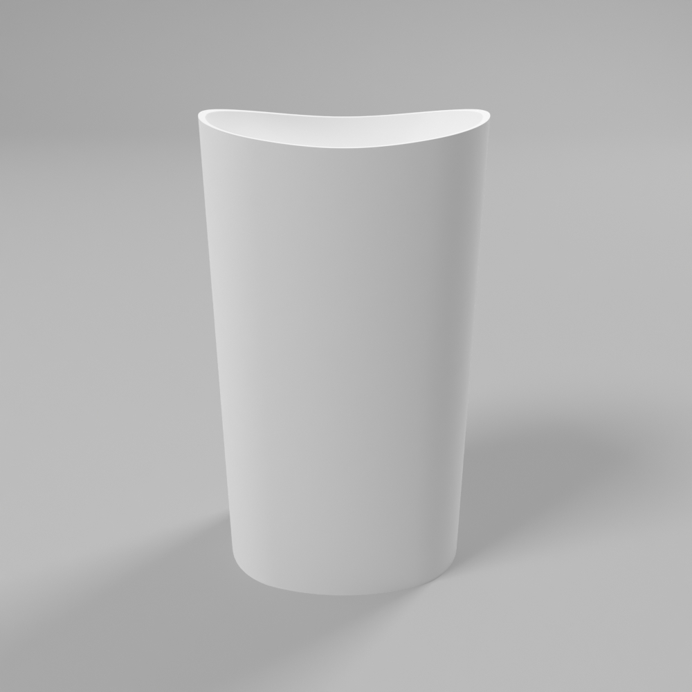 Раковина напольная 40x40x89 см, Whitecross Stella 50x40 0707.050040.200 (белый матовый), иск. камень