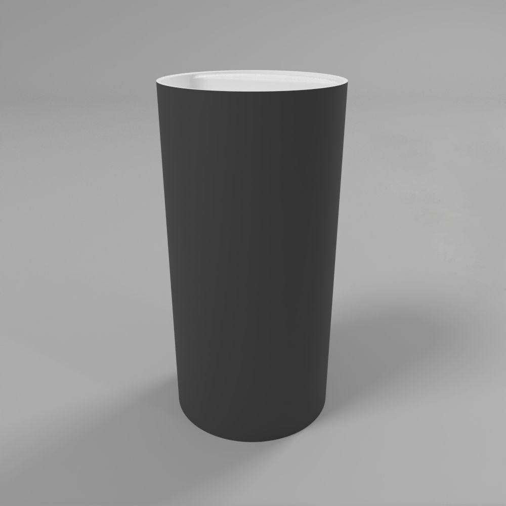 Раковина напольная 43x43x86 см, Whitecross Pantheon D=43 0708.043043.20100 (черный/белый матовый), иск. камень