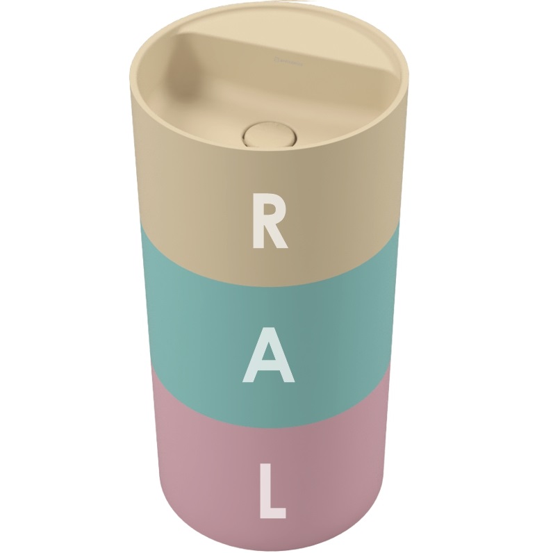 Раковина напольная 43x43x86 см, Whitecross Pantheon D=43 0708.043043.2XXXXS (цвет из палитры RAL), иск. камень