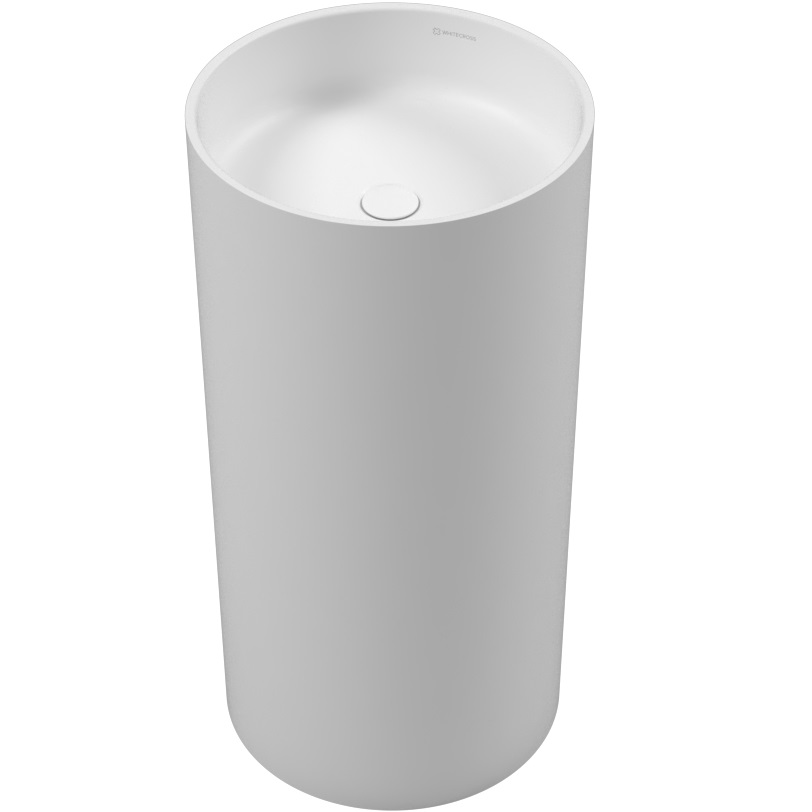 Раковина напольная 43x43x86 см, Whitecross Altar D=43 0737.043043.200S (белый матовый), иск. камень