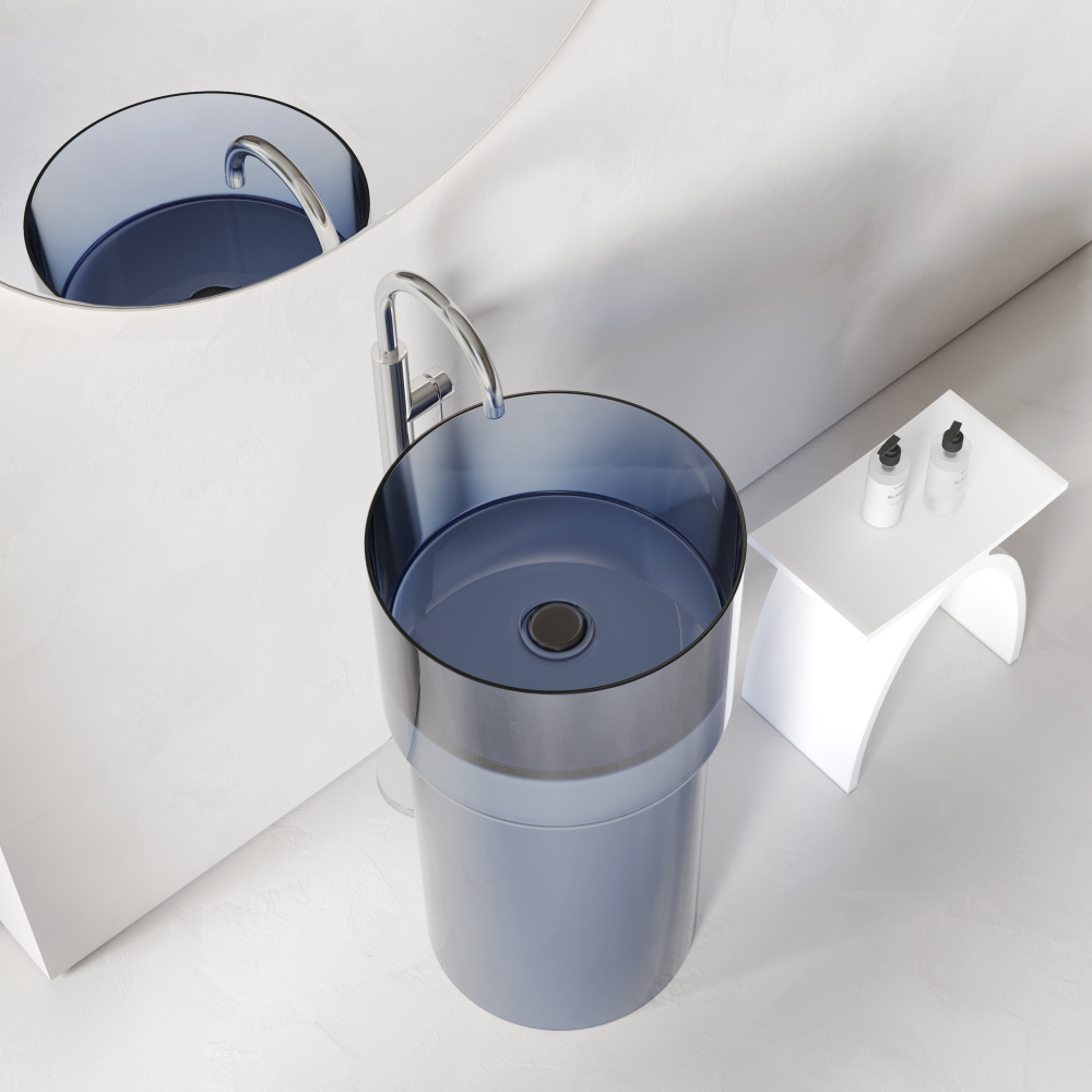 Раковина напольная Abber Kristall AT2701Saphir 45х45х90 (синий)