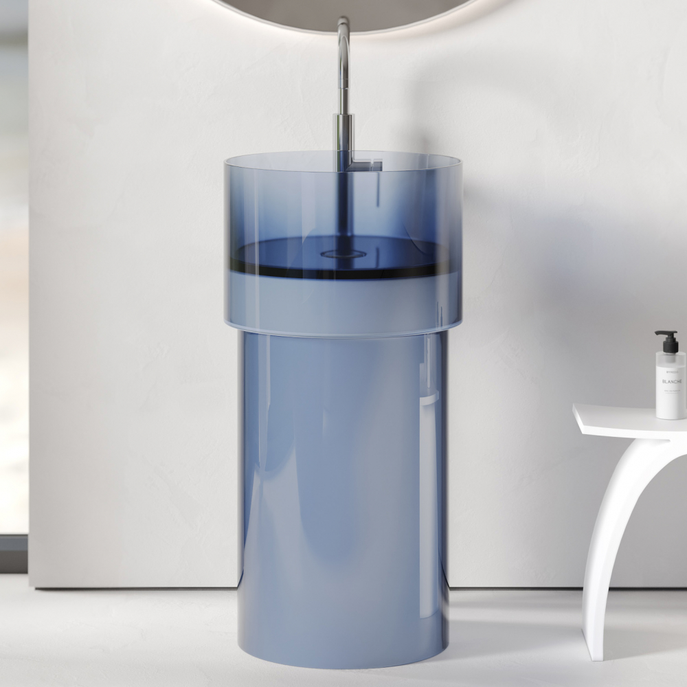 Раковина напольная Abber Kristall AT2701Saphir 45х45х90 (синий)