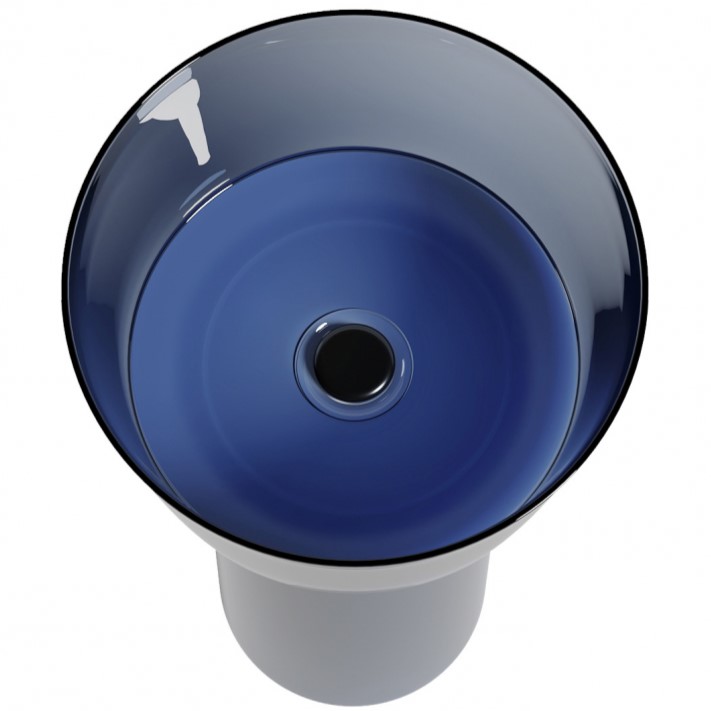 Раковина напольная Abber Kristall AT2702Saphir 45х45х90 (синий)